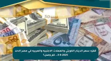 قفزة سعر الدينار الكويتي والعملات الأجنبية والعربية في مصر الأحد 3-8-2025.. كم وصل؟
